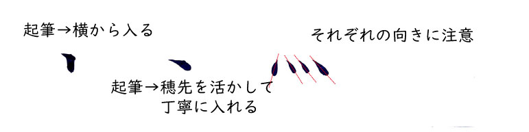 筆字「点画」の説明